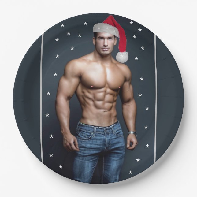 Die heißesten Hunken auf dem Planeten! Christmas B Pappteller (Vorderseite)
