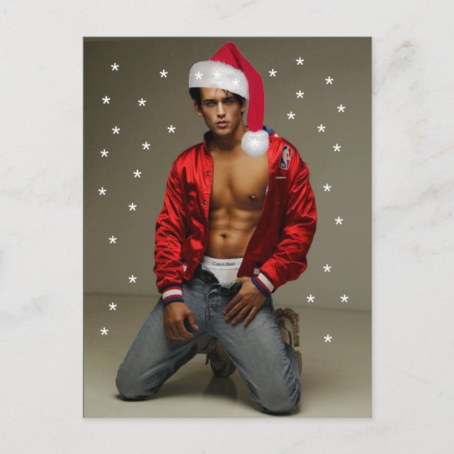 Die heißesten Hunken auf der Planet Buff Santa Pos Postkarte (Vorderseite)