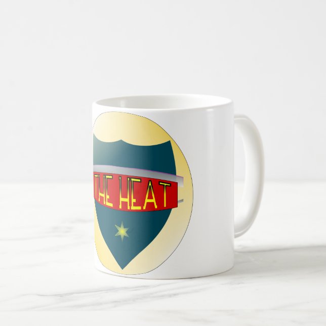 DIE HEIZUNG - Frische Abzeichen-Tasse mit Retro St Kaffeetasse (VorderseiteRechts)