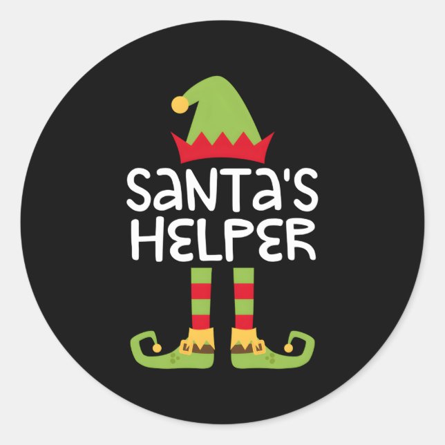 Die Helferelfen des Weihnachtsmanns Runder Aufkleber (Vorderseite)