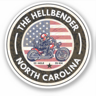 Die Hellbender Route 28 North Carolina Motorradtou Aufkleber