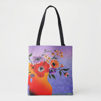 Die helle rote Vase der Blume Tasche