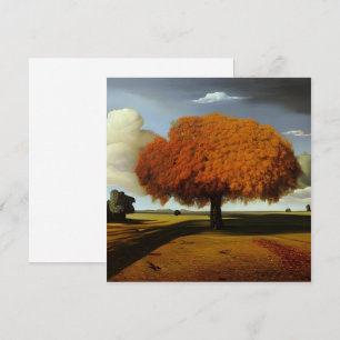 Die Herbst-Eiche Fine Art Flach-Grußkarte