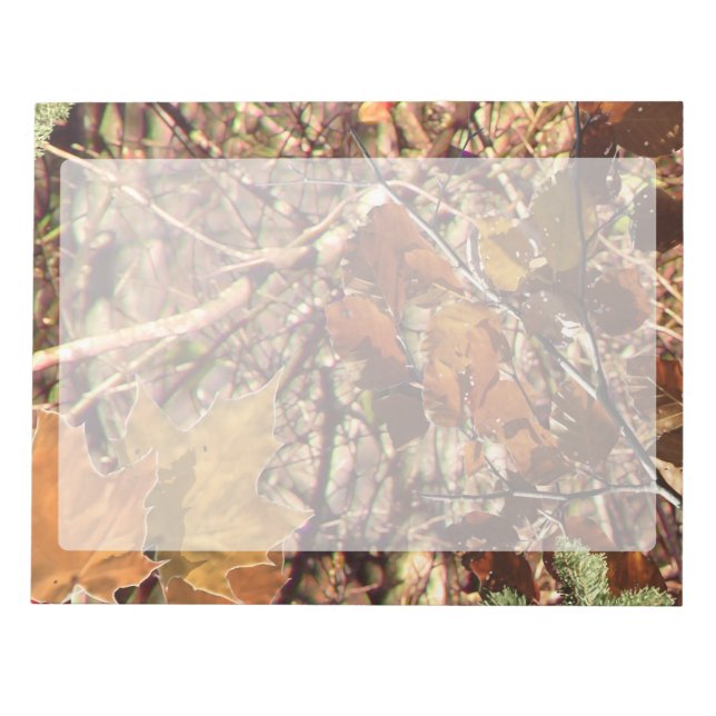 Die Herbstfarben von Jägern in Camouflage Notizblock (Vorderseite)