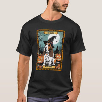 Die Hermit Basset Hound Halloween Tarot Card T-Shirt