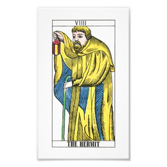 Die Hermit-Tarot-Karte Fotodruck (Vorne)