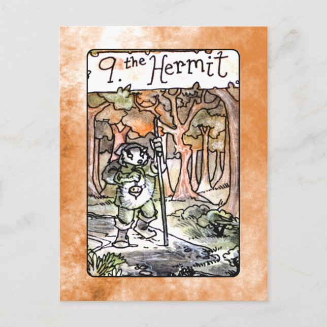 Die Hermit-Tarot-Karte Postkarte (Vorderseite)