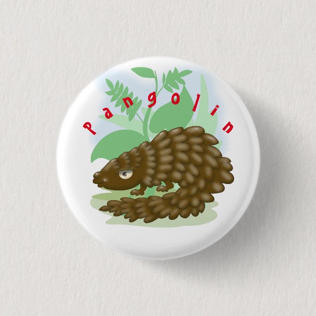Die herrliche kleine Pangolin Button (Vorderseite)