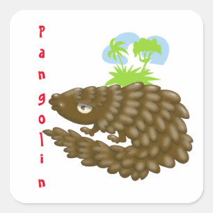 Die herrliche kleine Pangolin Quadratischer Aufkleber