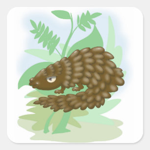 Die herrliche kleine Pangolin Quadratischer Aufkleber
