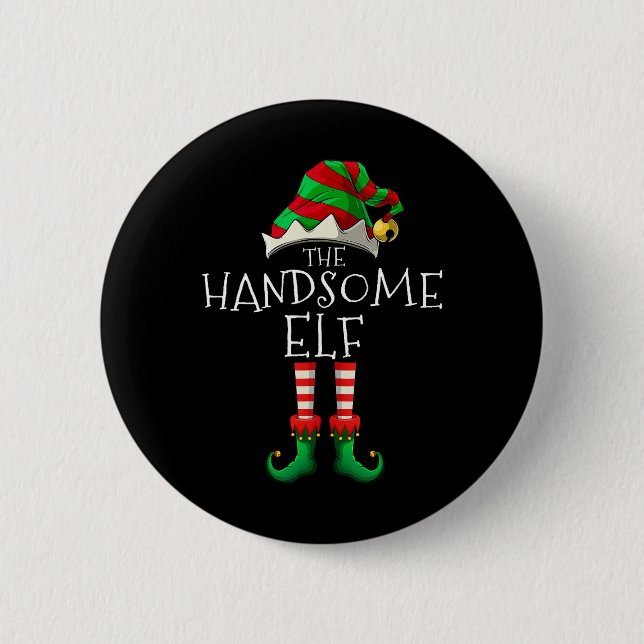 Die herrliche Weihnachtsfamilie der Elf, die zu We Button (Vorderseite)