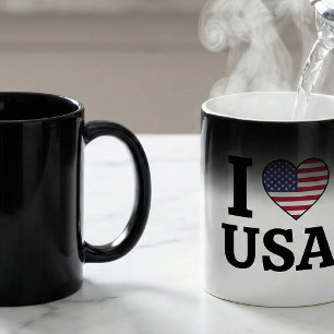 Die "Herz Amerikas" Farbwechsel-Tasse Verwandlungstasse