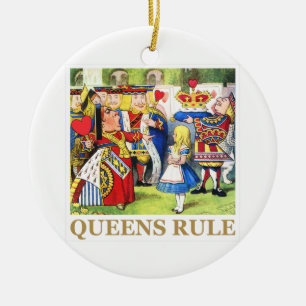 Die Herz-Königin sagt: "Königinnen regieren!" Keramikornament