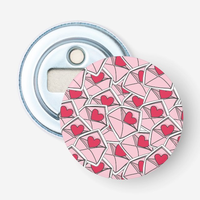 Die Herzen des Valentinsgrußes auf Umschlägen Flaschenöffner (Vorderseite)