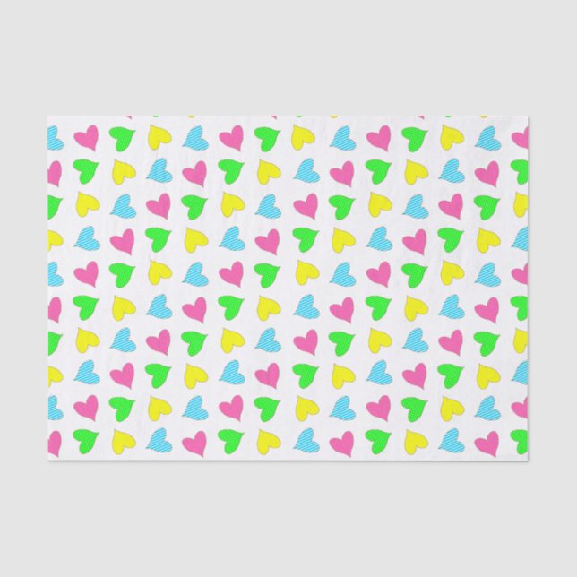 Die Herzen des Valentinsgrußes Seidenpapier (Vorderseite)