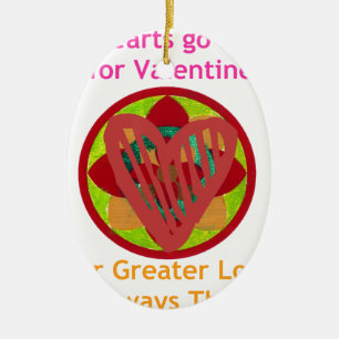 Die Herzen gehen Zuhause für Valentine. Keramik Ornament