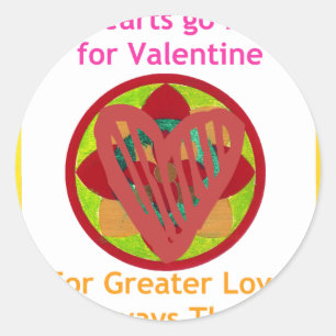 Die Herzen gehen Zuhause für Valentine. Runder Aufkleber