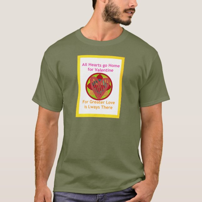 Die Herzen gehen Zuhause für Valentine. T-Shirt (Vorderseite)