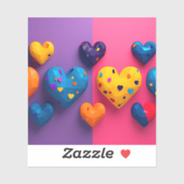 Die Herzen in lebhaften Farben mit Facetten Aufkleber