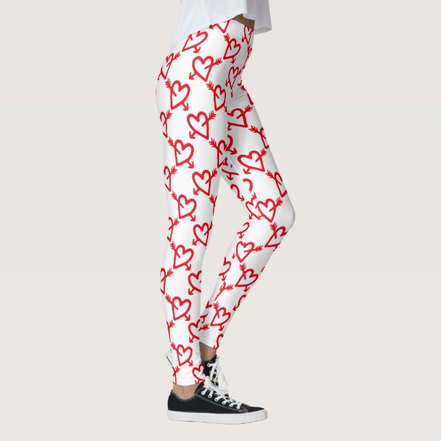 Die Herzen und die Pfeile des Valentinsgrußes Leggings (Rechts)