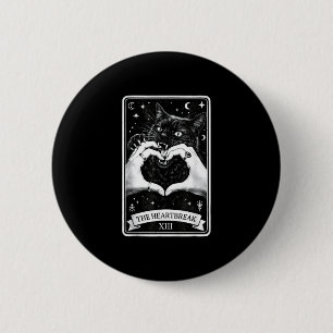 Die Herzschmerz-Katze gothische Tarotkarten-Kunst  Button