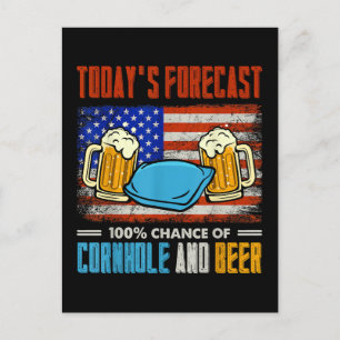 Die heutige Prognose für Cornhole and Bier Einladungspostkarte