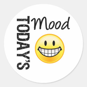 Die heutige Stimmung ist sehr glücklich Emoticon Runder Aufkleber
