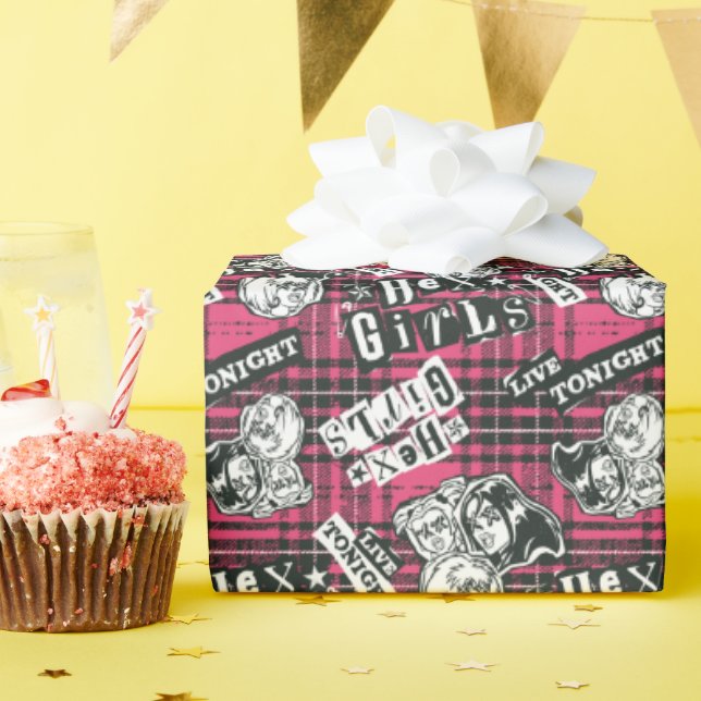 Die Hex Girls punk Kariertes Muster Geschenkpapier (Geburtstagsparty)
