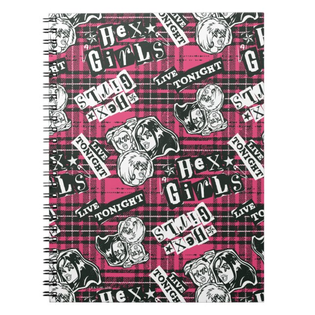 Die Hex Girls punk Kariertes Muster Notizblock (Vorderseite)