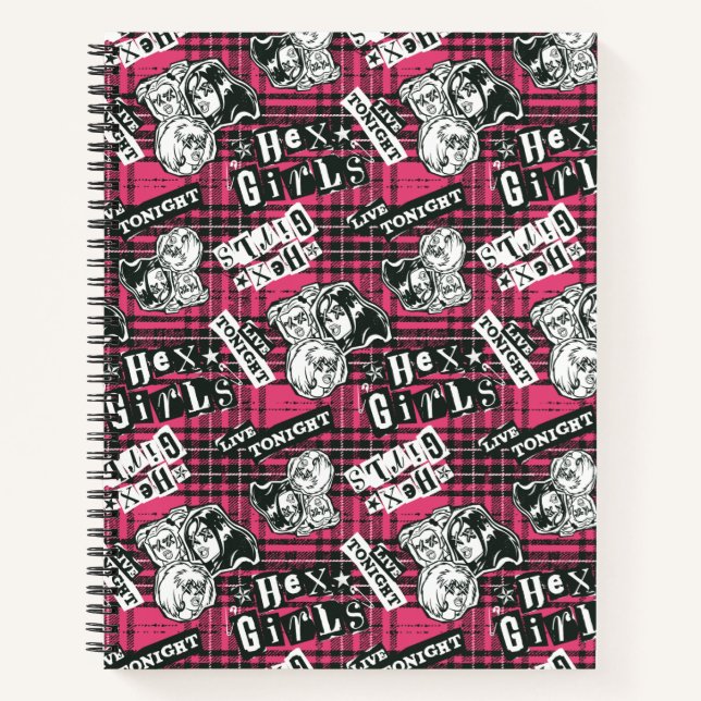 Die Hex Girls punk Kariertes Muster Notizbuch (Vorderseite)
