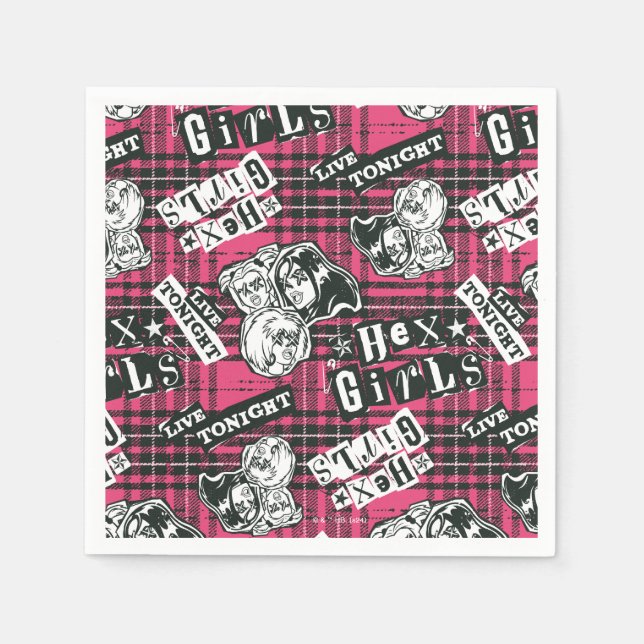 Die Hex Girls punk Kariertes Muster Serviette (Vorderseite)