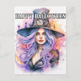 Die Hexe | Frohe Halloween Postkarte