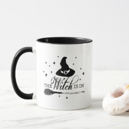 Die Hexe ist da | Halloween-Hexenhut und Besenstie Tasse