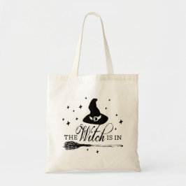 Die Hexe ist drin | Halloween Hexenhut & Besenstie Tragetasche