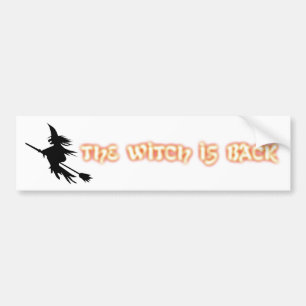 Die Hexe ist zurück lustiges Halloween orange Autoaufkleber