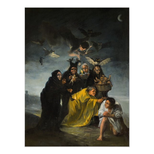 Die Hexen Sabbat, Las Brujas von Francisco Goya Fotodruck (Vorne)