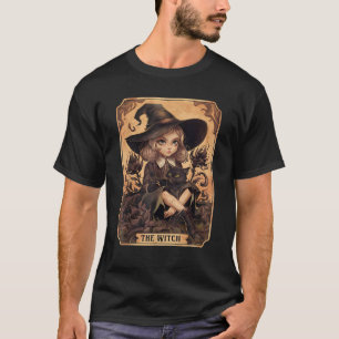 Die Hexenkarte der gotischen Hexenkatze Vibes Blac T-Shirt