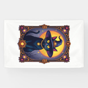 Die Hexenkatze Tarotkarte Halloween Vintage Gothic Banner