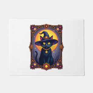 Die Hexenkatze Tarotkarte Halloween Vintage Gothic Fußmatte