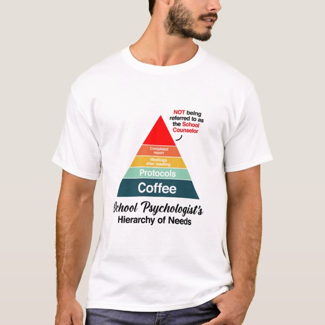 Die Hierarchie der Bedürfnisse in der Schulpsychol T-Shirt (Vorderseite)