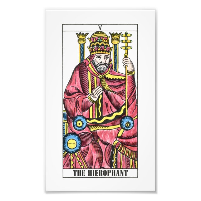 Die Hierophant-Tarot-Karte Fotodruck (Vorne)
