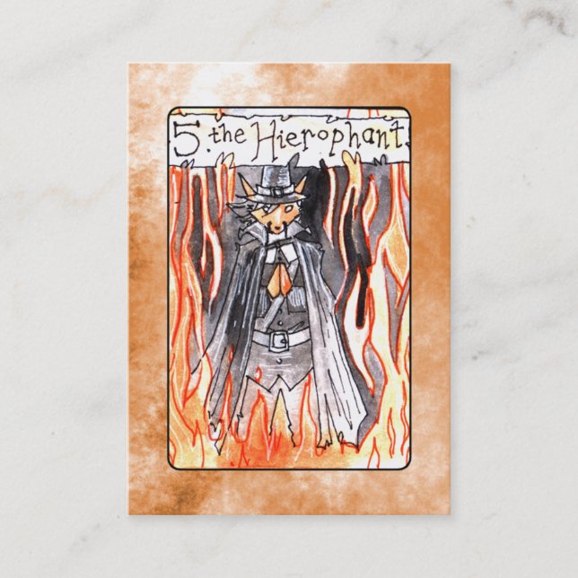 Die Hierophant Tarot-Karte Visitenkarte (Vorderseite)