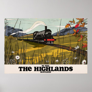 Die Highlands von Schottland Reiseposter Poster