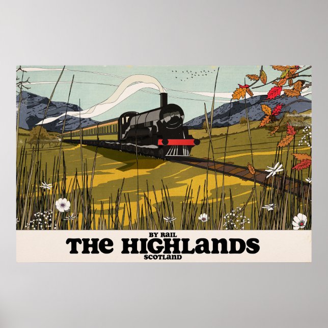Die Highlands von Schottland Reiseposter Poster (Vorne)