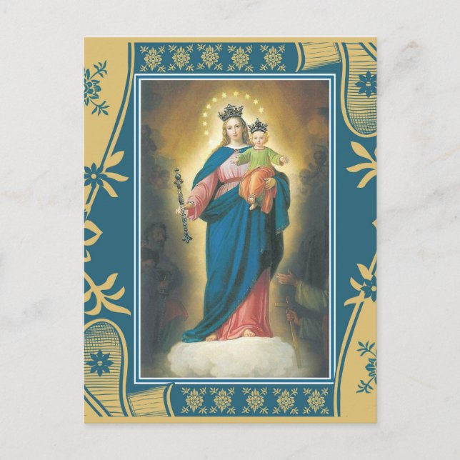 Die Hilfe der Frau mit dem Baby Jesus Postca Postkarte (Vorderseite)