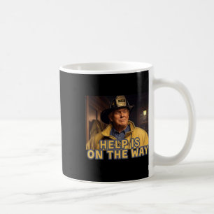 Die Hilfe für den Feuerwehrmann Trump ist auf dem Kaffeetasse