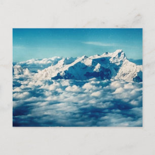 Die Himalaya-Berge in Wolken Blauer Himmel Postkarte