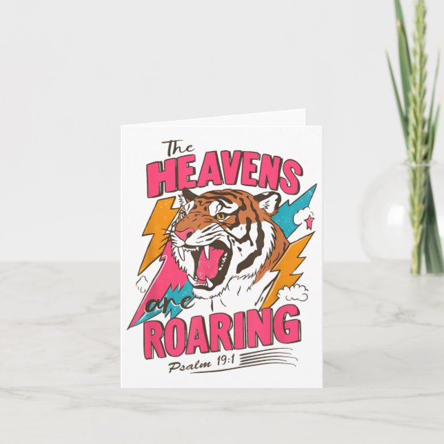 Die Himmel Brausen Psalm 19_1, Retro-Tiger Gr Karte (Vorderseite)
