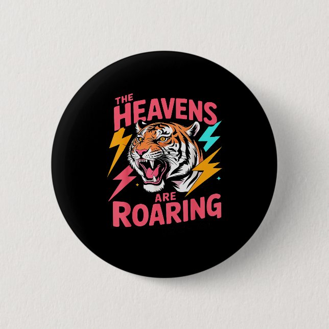Die Himmel brüllen Psalm 19_1 Tiger Christlich Button (Vorderseite)