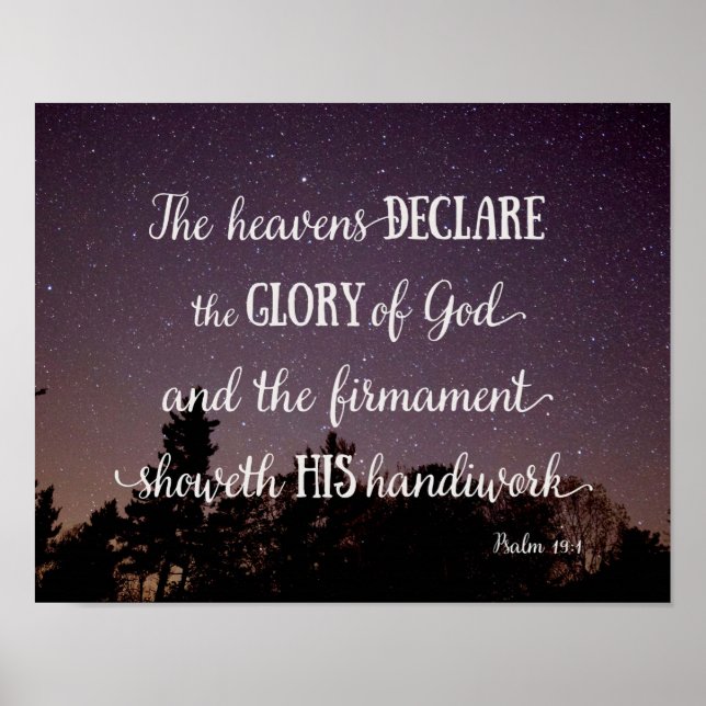 Die Himmel verkünden die Herrlichkeit Gottes Poster (Vorne)